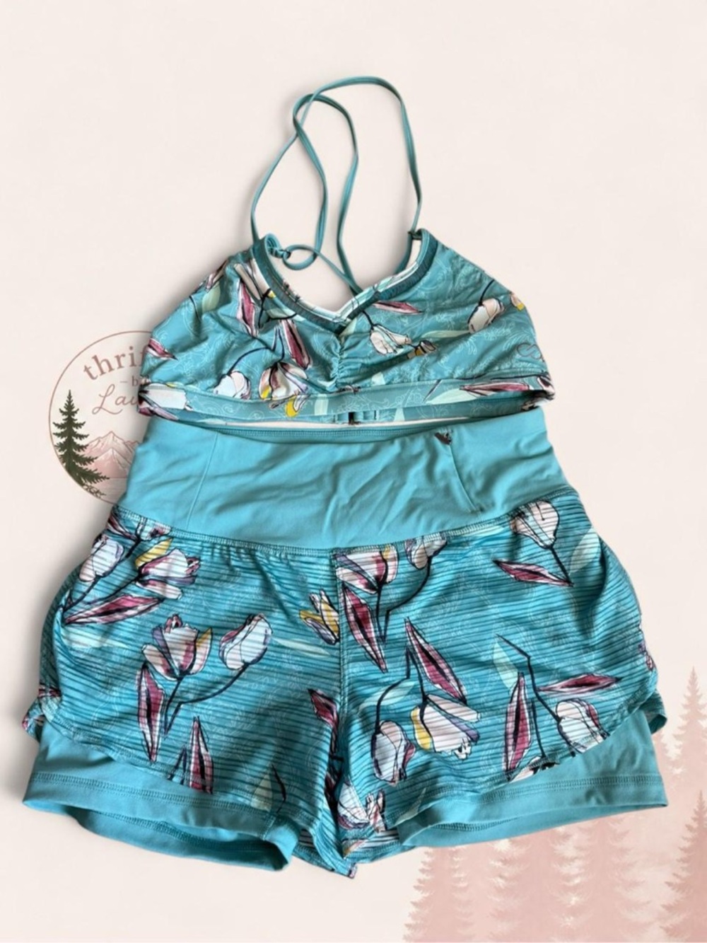 Calia by Carrie Underwood Floral Swim Set XS (Top + Shorts)